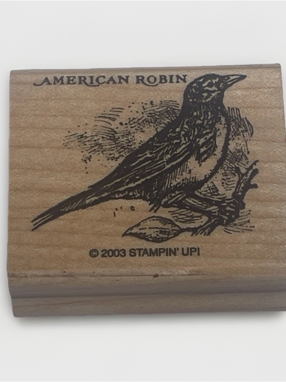Stampin' Up! American Robin Wood Rubber Stamp - Brown Wood Block
